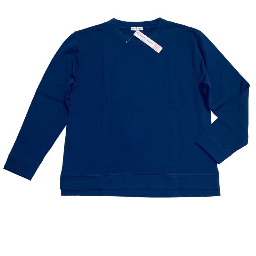 Sarasota Cotton 1X Navy Blue Siesta Key French Terry Pullover Sweatshirt