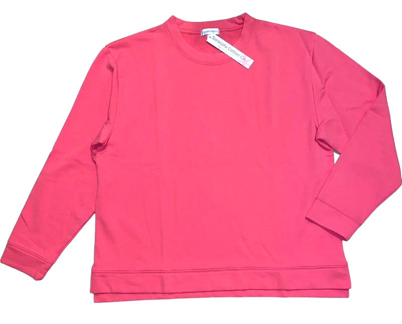 Sarasota Cotton Medium Sangria Pink Siesta Key French Terry Pullover Sweatshirt M