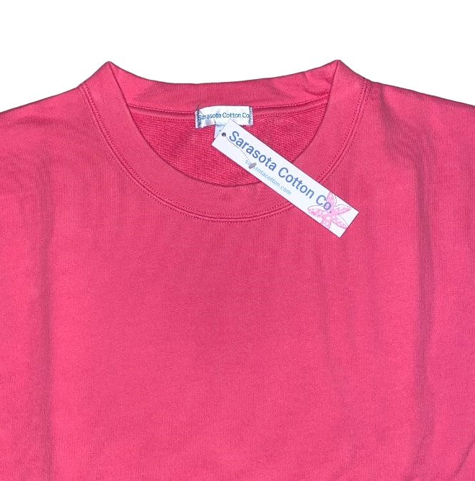 Sarasota Cotton 2X Sangria Pink Siesta Key French Terry Pullover Sweatshirt